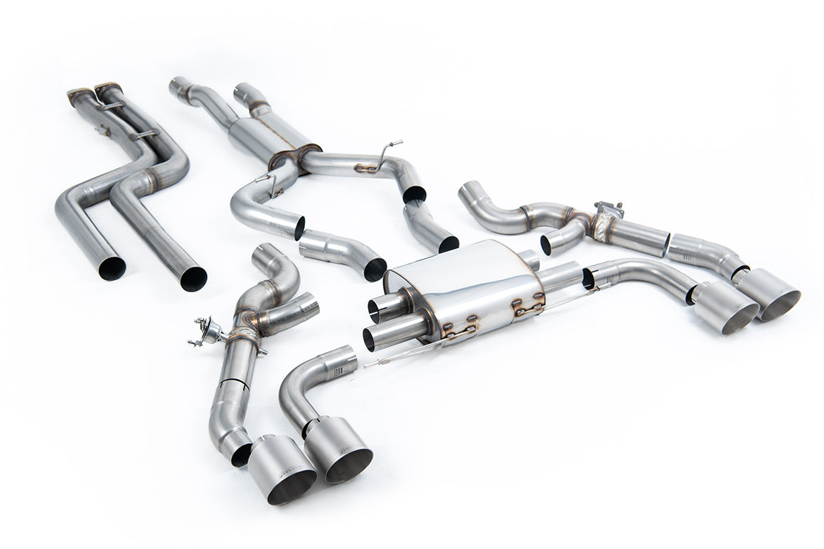 Milltek 80mm Non-Resonated Downpipe Back Exhaust | BMW X3 G01 - Brushed Titanium Tips