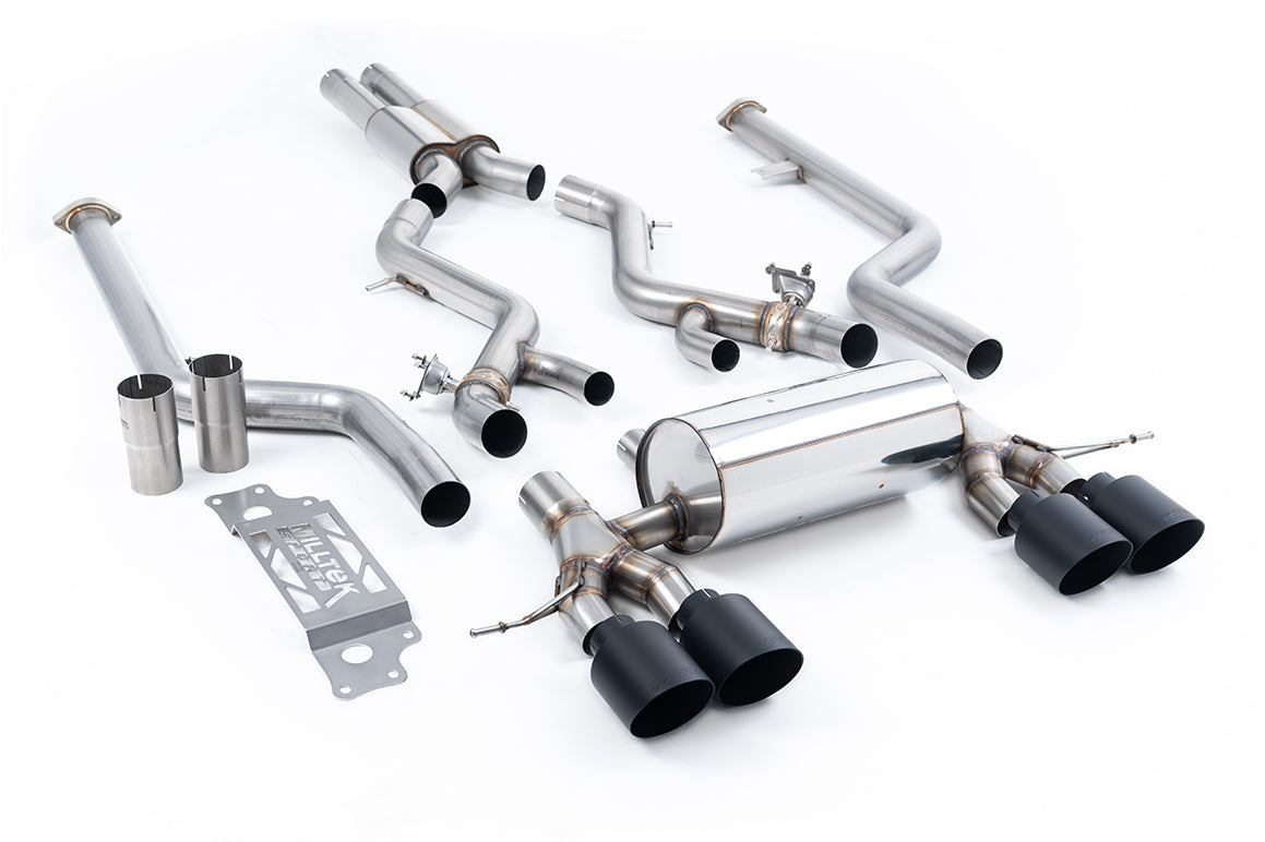 Milltek Resonated Cat-Back Exhaust | BMW G87 M2 - Cerakote Black Tips