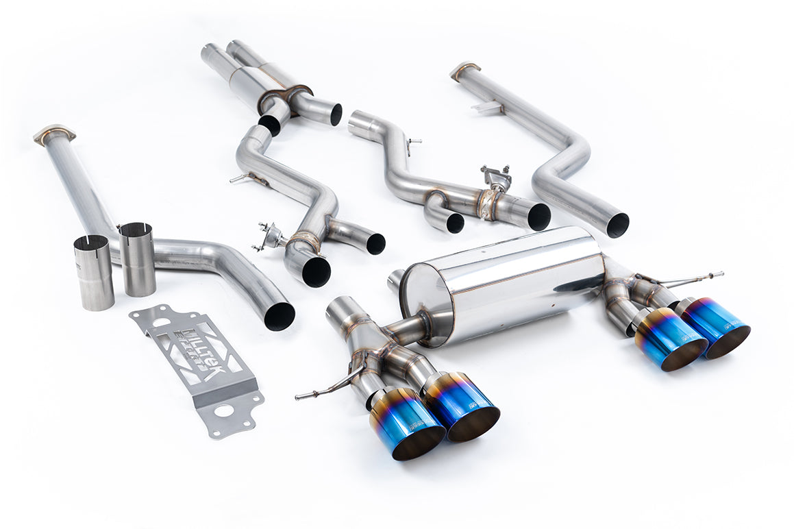 Milltek Resonated Cat-Back Exhaust | BMW G87 M2 - Burnt Titanium Tips