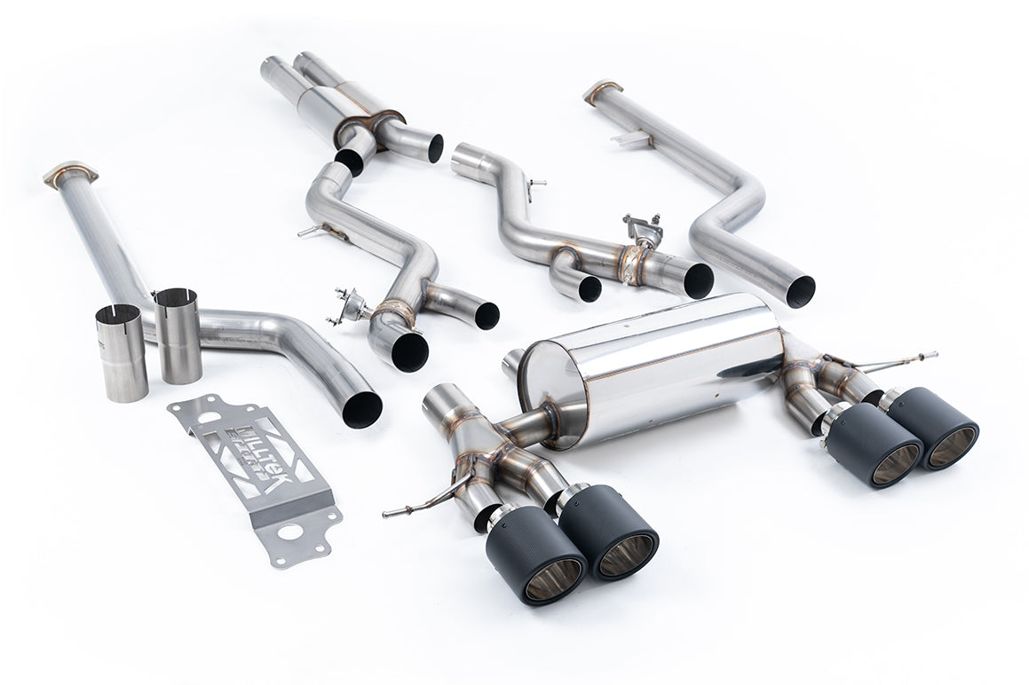 Milltek Resonated Cat-Back Exhaust | BMW G87 M2 - Carbon Fibre Tips
