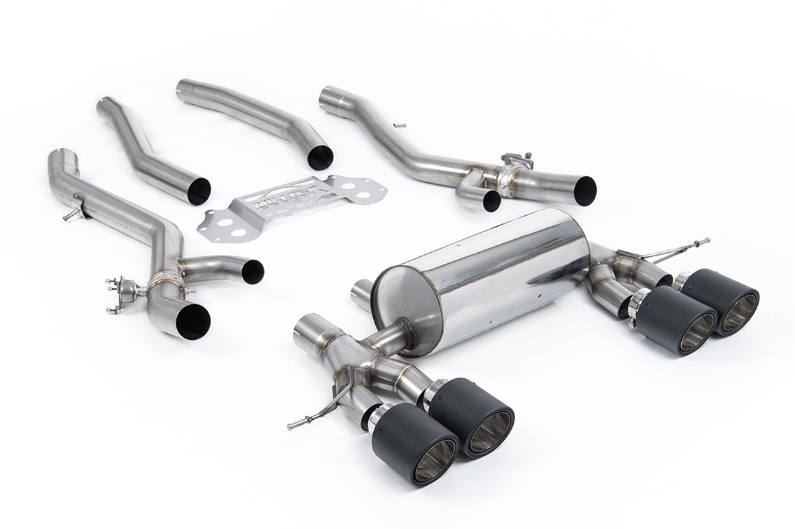 Milltek 80mm OPF Back Exhaust | BMW G8X M3 M4 - Carbon Fibre Tips
