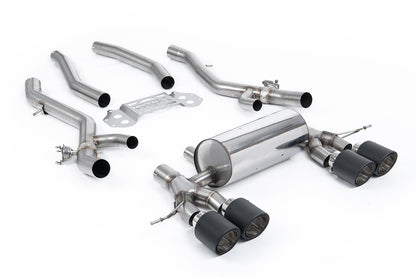 Milltek 80mm OPF Back Exhaust | BMW G8X M3 M4 - Carbon Fibre Tips