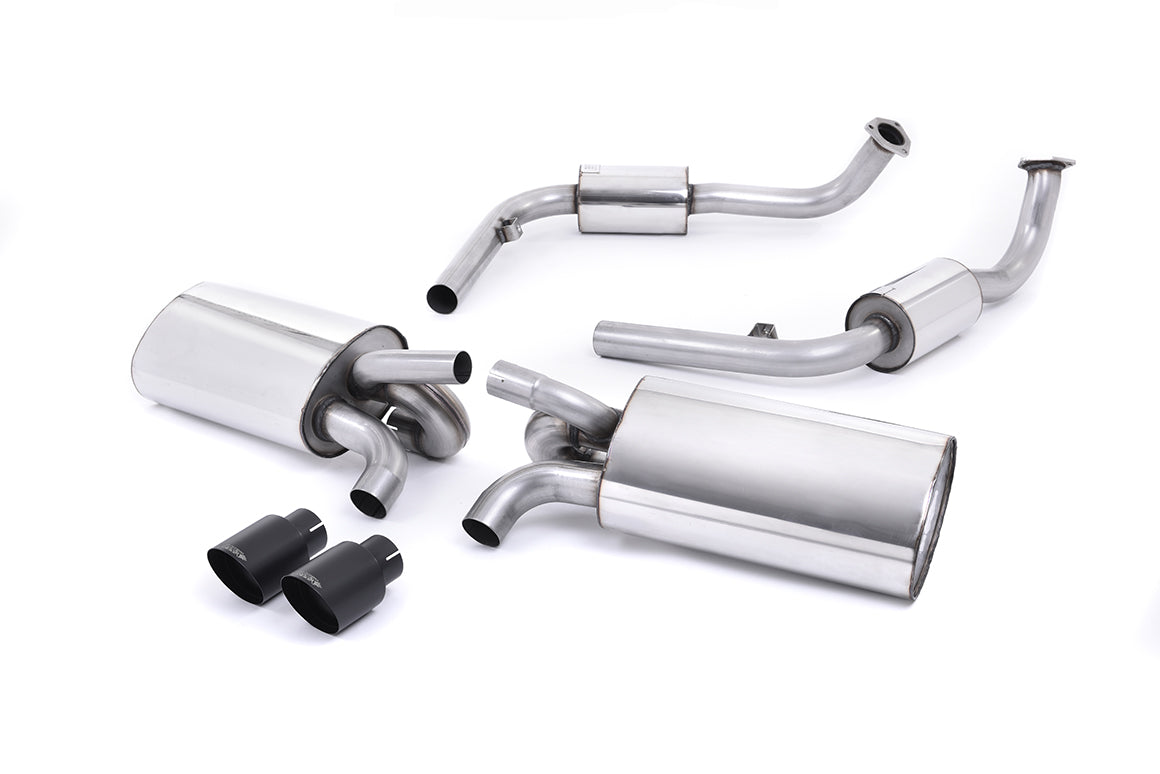 Milltek Resonated Cat-Back Exhaust | Porsche 987 Boxster Cayman - Cerakote Black Tips