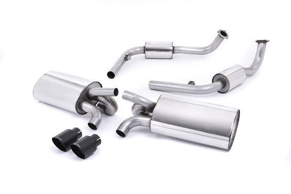 Milltek Resonated Cat-Back Exhaust | Porsche 987 Boxster Cayman - Cerakote Black Tips