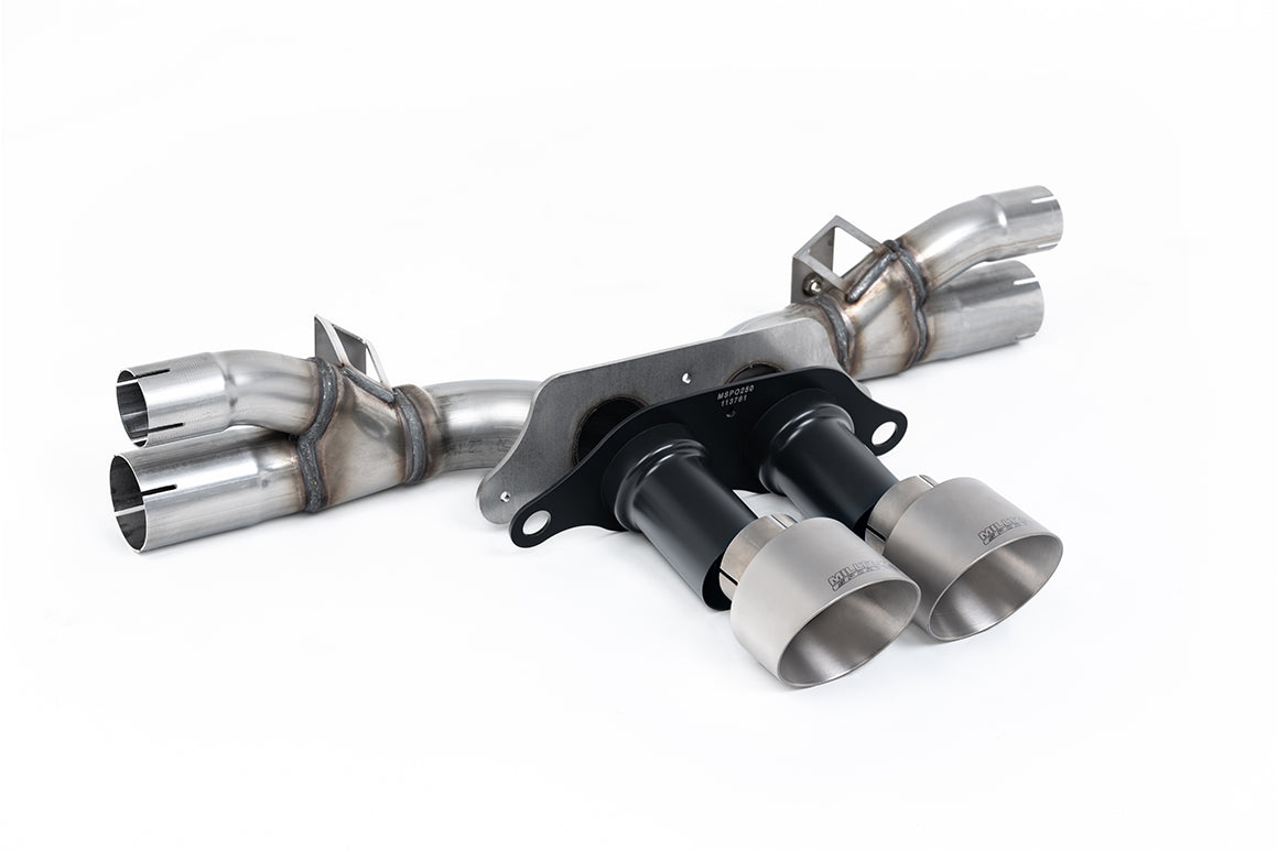Milltek Valved Rear Silencer Bypass | Porsche 991.2 GT3 &amp; GT3 RS - Brushed Titanium Tips