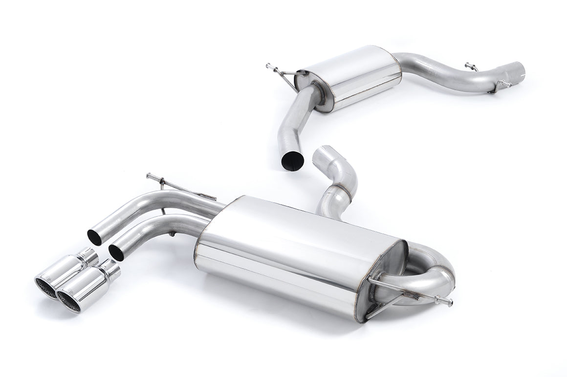 Milltek Resonated Cat-Back Exhaust | Audi A3 8P / VW Golf MK5 GTI-Smaller Volume Rear Silencer &amp; Polished Tips
