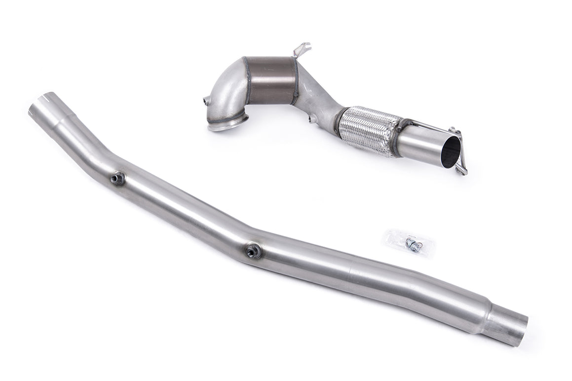 Milltek Large Bore Downpipe HJS Hi-Flow Sports Catalyst - NO CEL | VW Golf MK8 R / Audi S3 8Y
