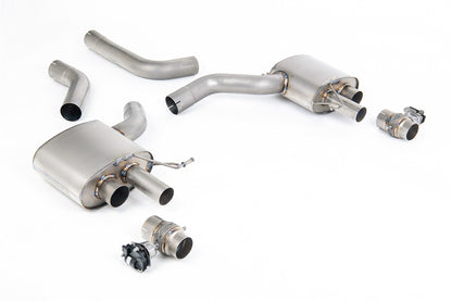 Milltek 80mm Non-Resonated Signature Series Axle-Back Exhaust | Audi RS6 RS7 C8 - Carbon Oval Tips