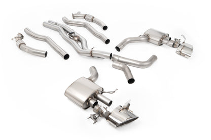 Milltek 80mm Non-Resonated Signature Series Axle-Back Exhaust | Audi RS6 RS7 C8 - Polished Oval Tips