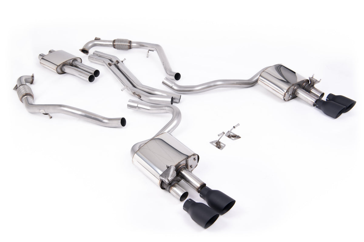 Milltek Resonated Cat-Back Exhaust | Audi B9 S5 - Cerakote Black Tips