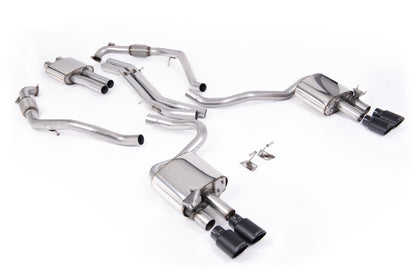 Milltek Resonated Cat-Back Exhaust | Audi B9 S5 3.0 V6 - Black Ovals Tips